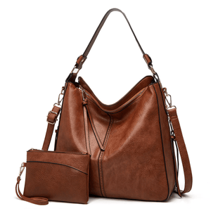 Vintage Leather Bag 'Verona'™ | Elegant väska med stor kapacitet