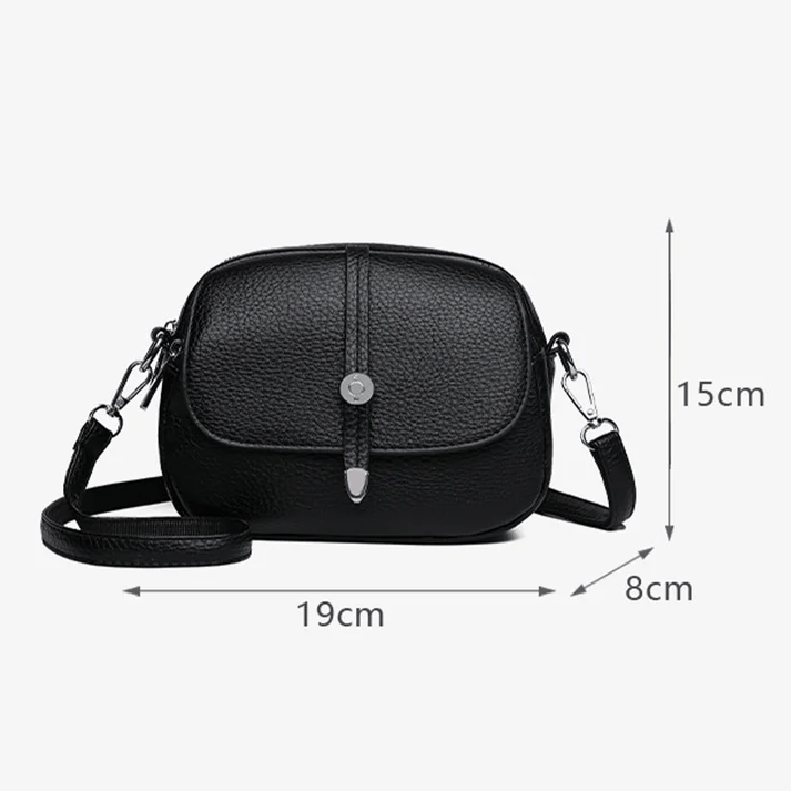Crossbody Leather Lightweight Bag 'Aurora'™ | Stilren axelremsväska
