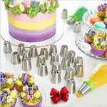Spritsmunstycke set i rostfritt stål (13 stycken) för cupcakes och tårtdekorationer